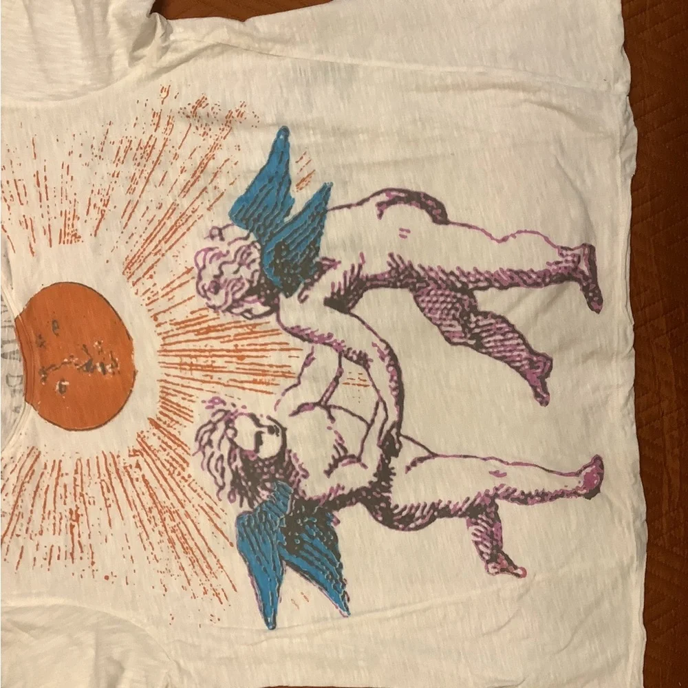Cherub Graphic Tee with Blue Wings Sun Within Viggio Tee - Picture 1 of 2